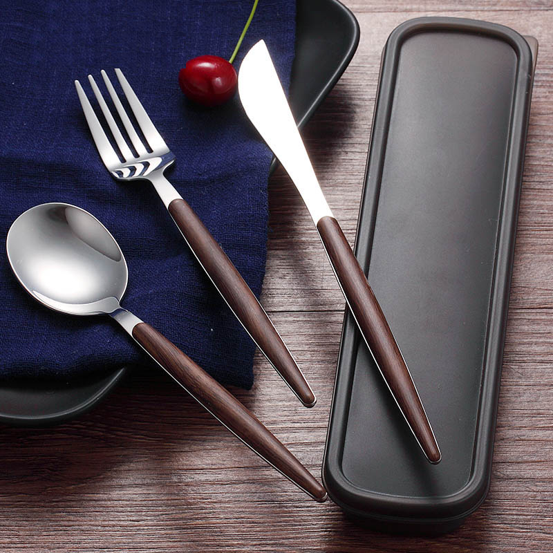 Stainless Steel Cutlery Set with Wooden Handle