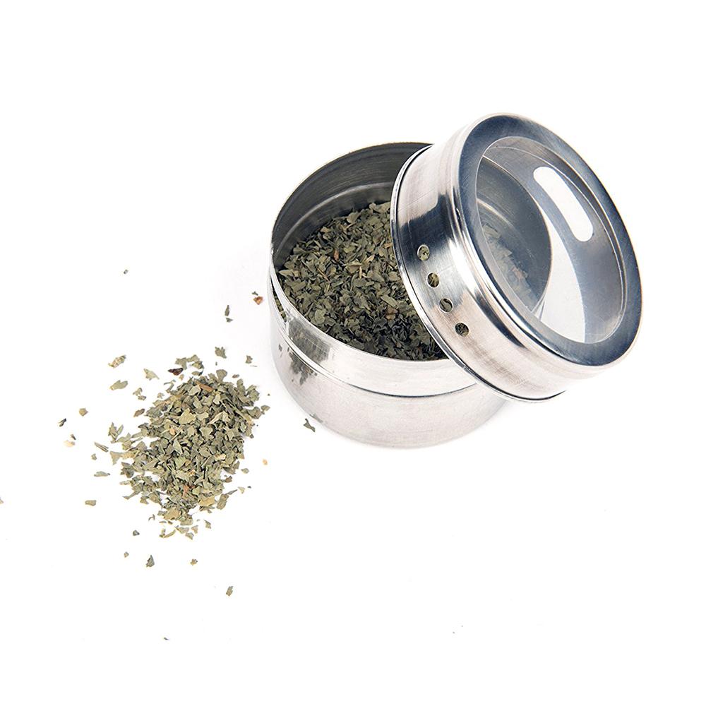 Magnetic Spice Tins Stainless Spice Jars (Set of 6)