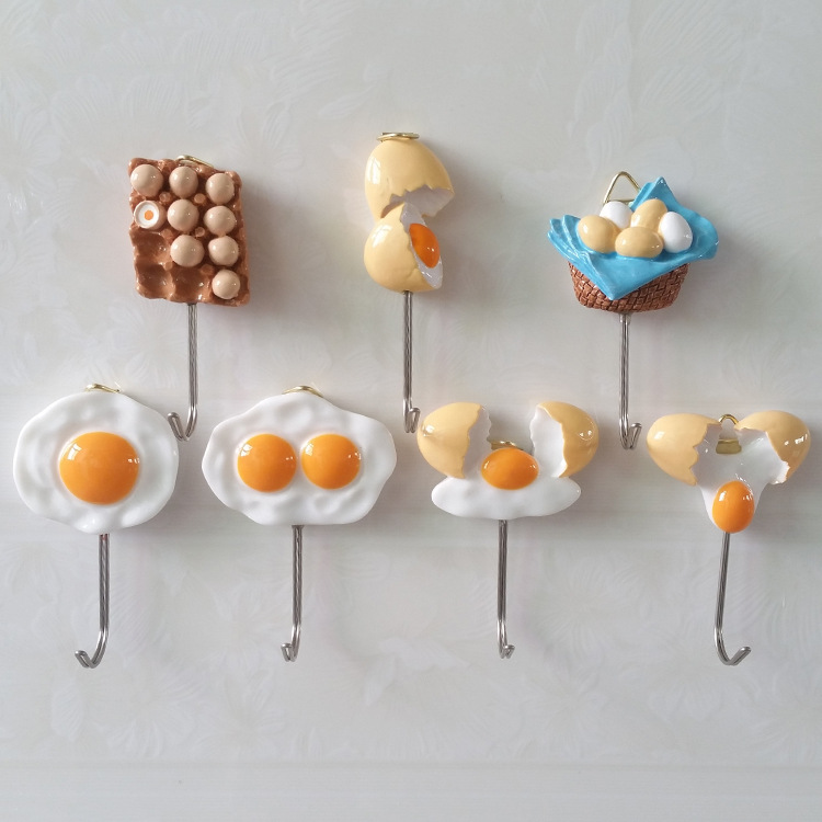 Kitchen Hooks Egg Shape Resin Decor