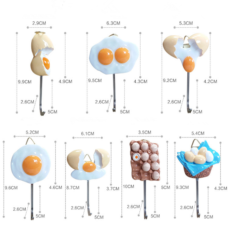 Kitchen Hooks Egg Shape Resin Decor