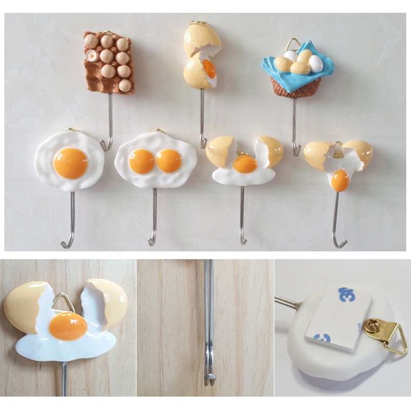 Kitchen Hooks Egg Shape Resin Decor