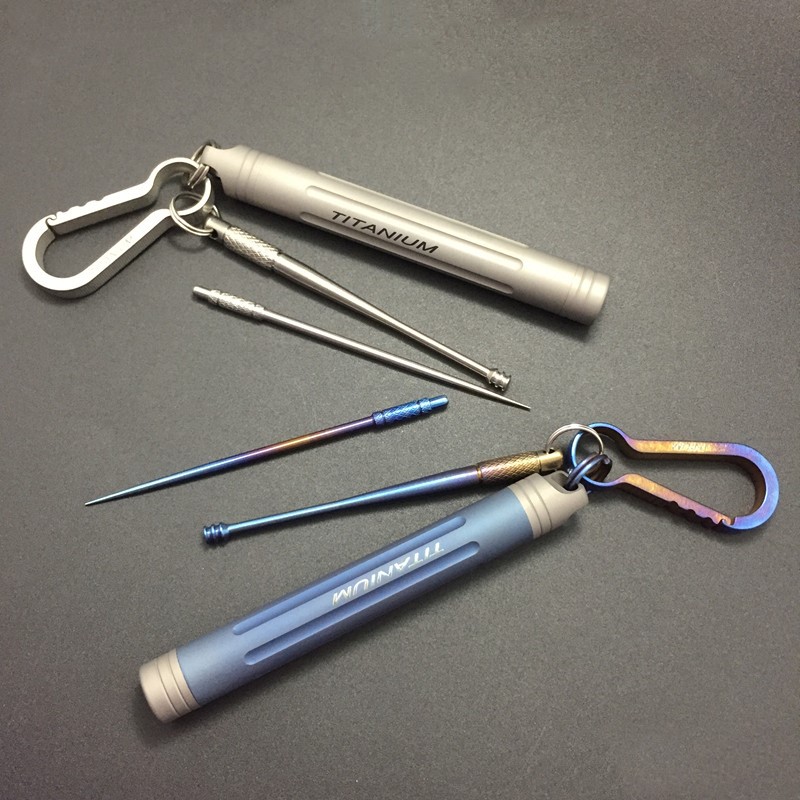 Titanium Waterproof Metal Pocket Toothpick Set Holder