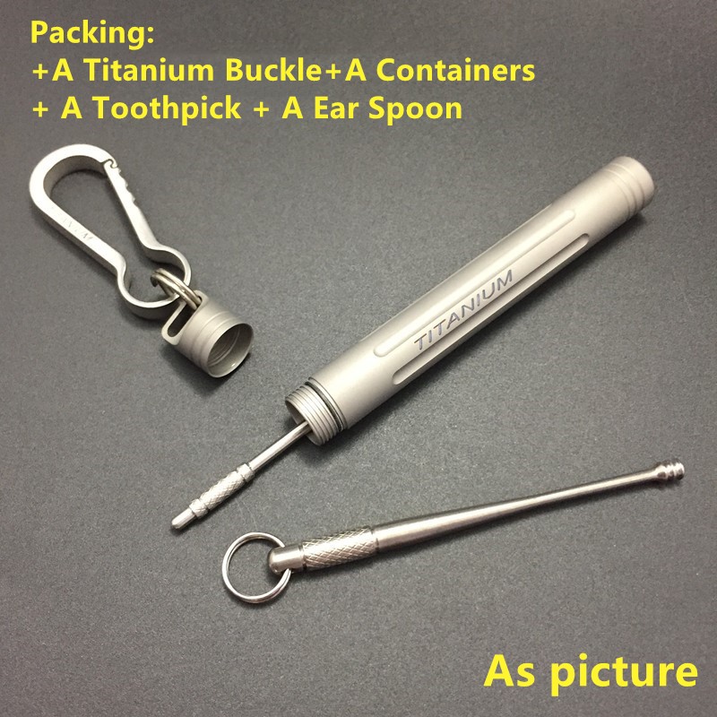 Titanium Waterproof Metal Pocket Toothpick Set Holder