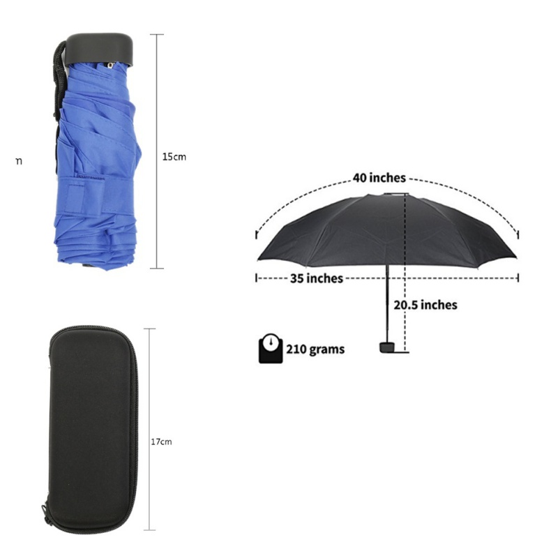 Mini Capsule Pocket Windproof Lightweight Umbrella