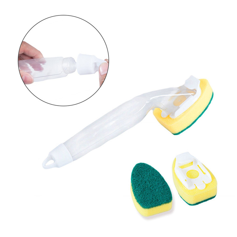 Long-Handled Soap Dispensing Kitchen Sponge