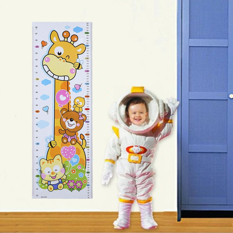 Cartoon PVC Kids Wall Growth Chart Sticker