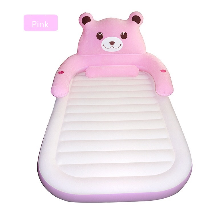 Portable Cartoon Themed Inflatable Air Mattress With Detachable Backrest