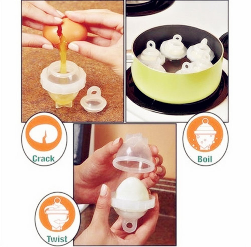 Egg Cooker without Shell (Set of 6) + Yolk Separator