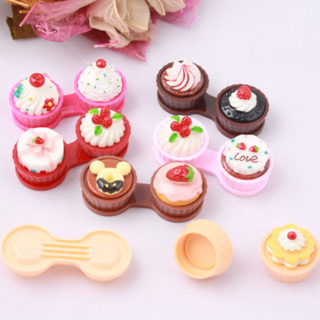 Novelty Cake Shaped Contact Lenses Case