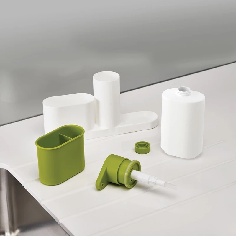 3-in-1 Soap Dispenser, Reusable Bottle & Storage Rack