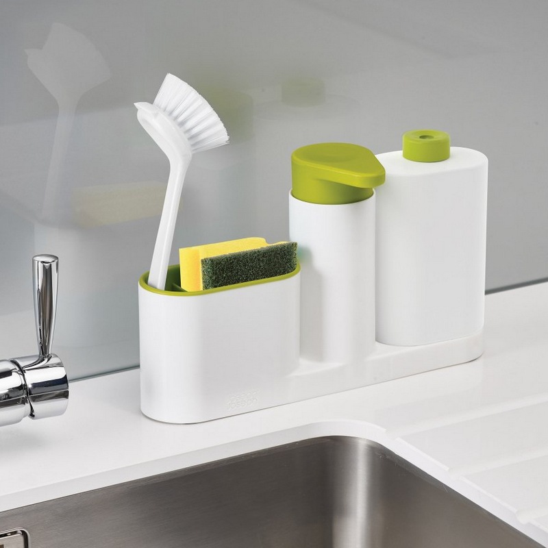 3-in-1 Soap Dispenser, Reusable Bottle & Storage Rack