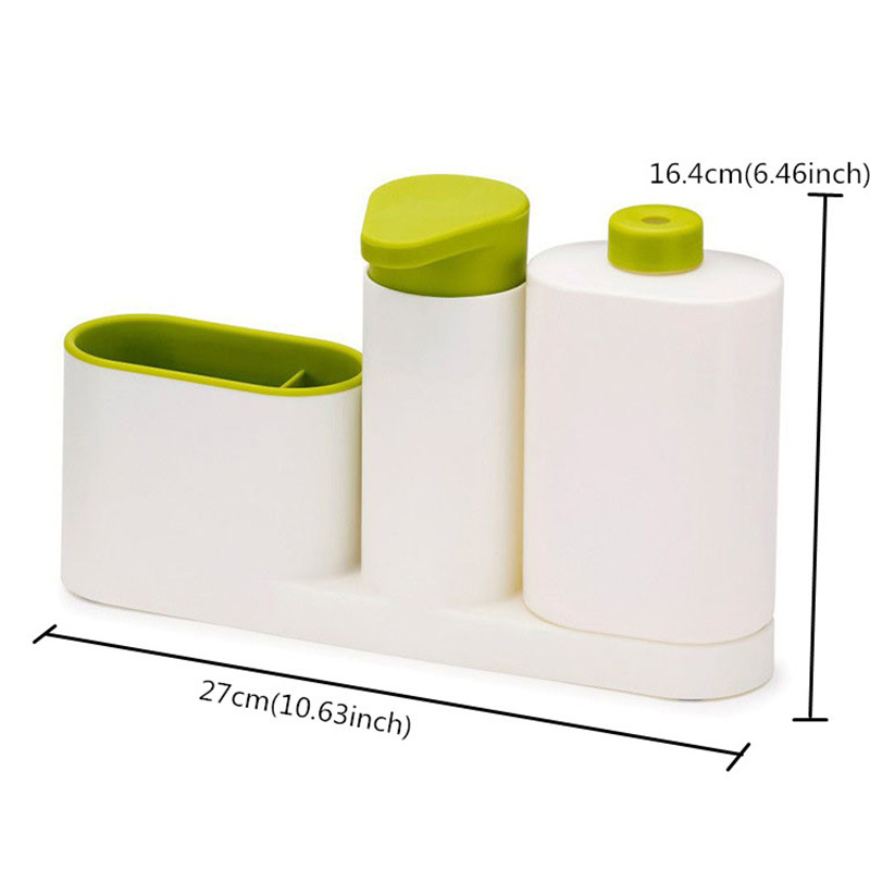 3-in-1 Soap Dispenser, Reusable Bottle & Storage Rack