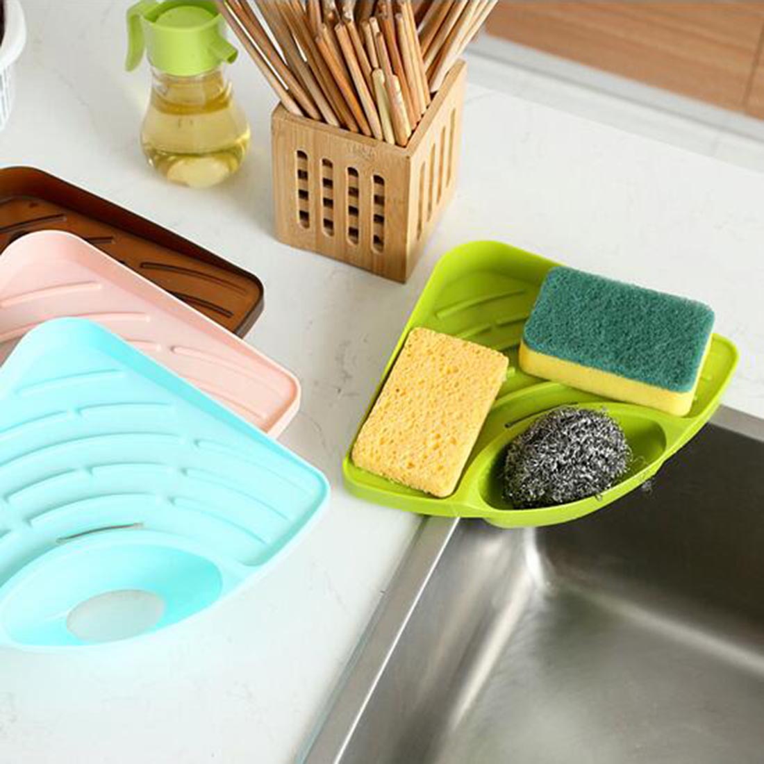 Triangular Self Draining Sink Dish