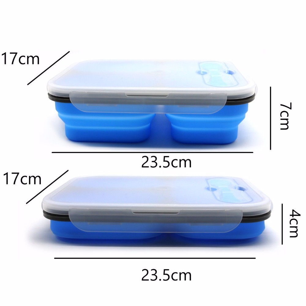 3 Compartment Collapsible Silicone Lunch Box