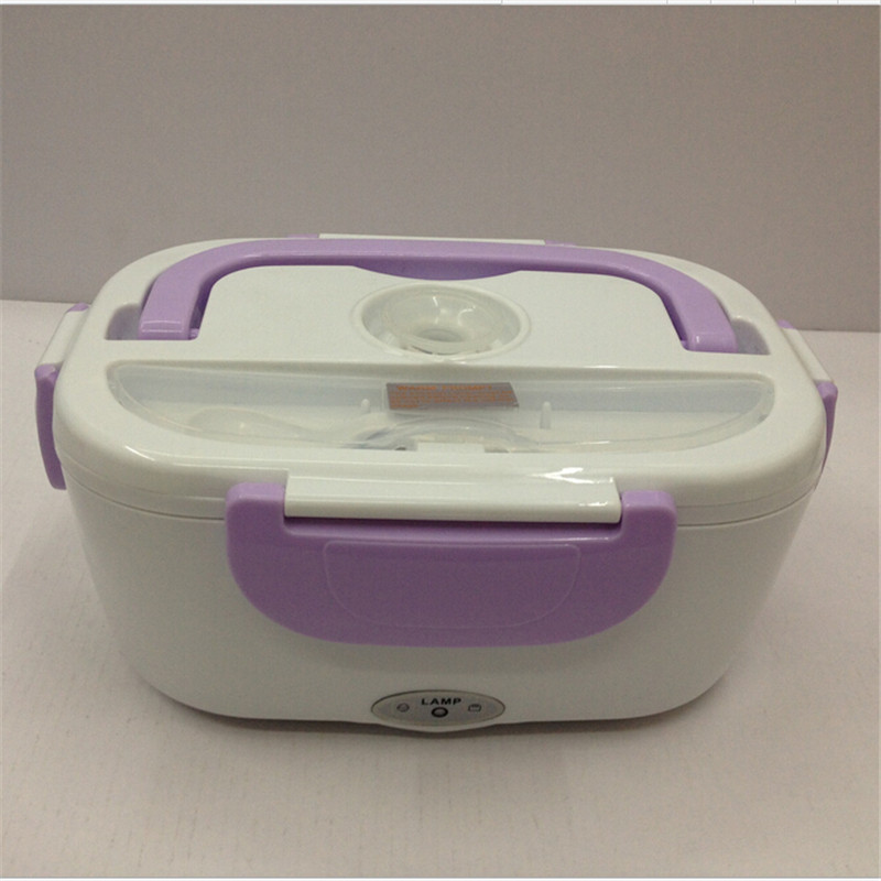 Portable Electric Heated Lunch Box With Spoon