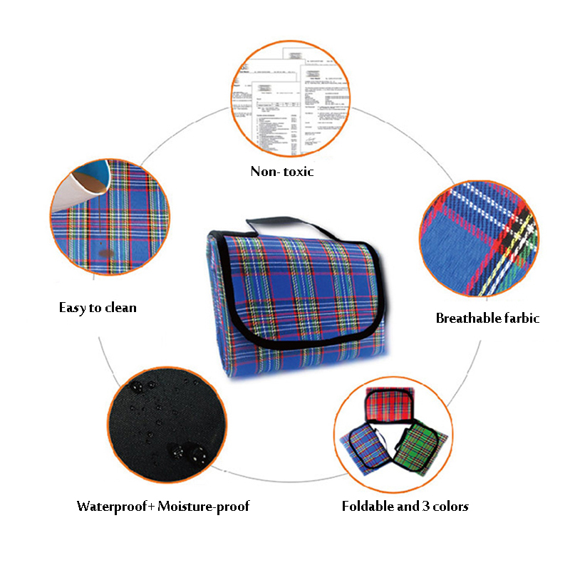 Easy Carry Fold Up Waterproof Picnic Blanket