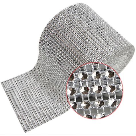 Sparkle Rhinestone Plastic Wrap Mesh (1 Yard / 90 cm)