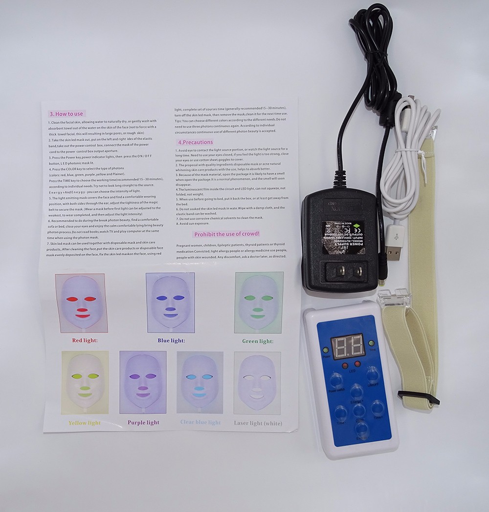 7 Color Light Photon Electric LED Facial Mask