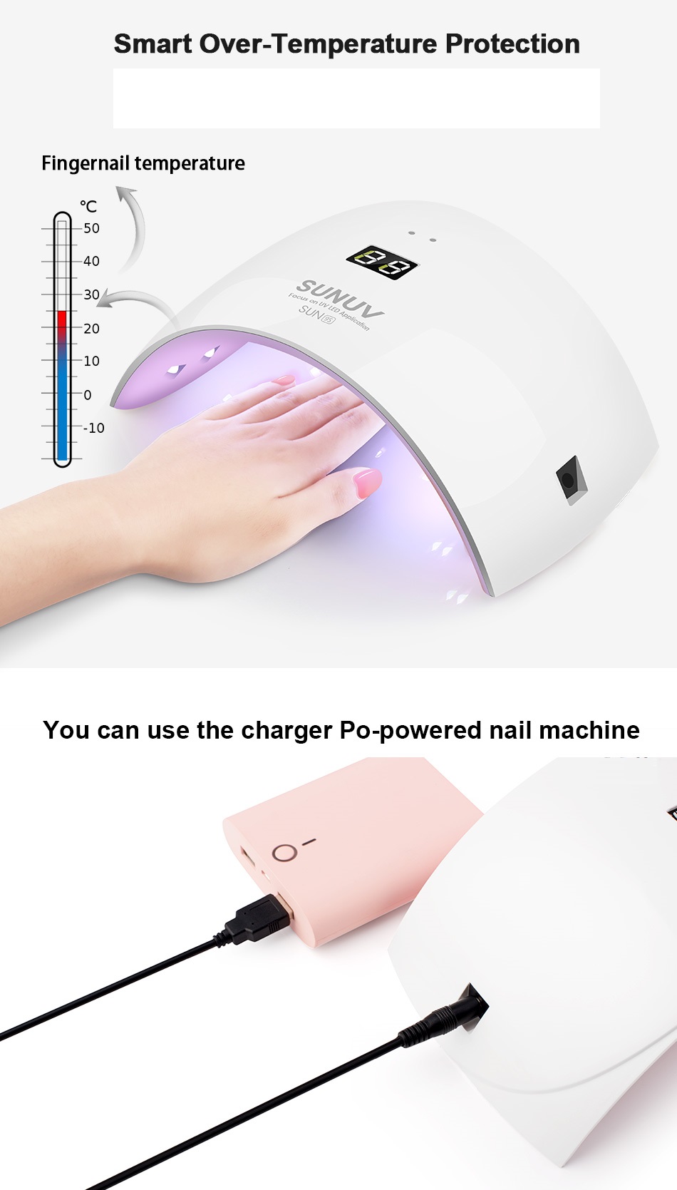 LED UV Nail Drying Lamp (Hands & Feet) With Smart Sensor