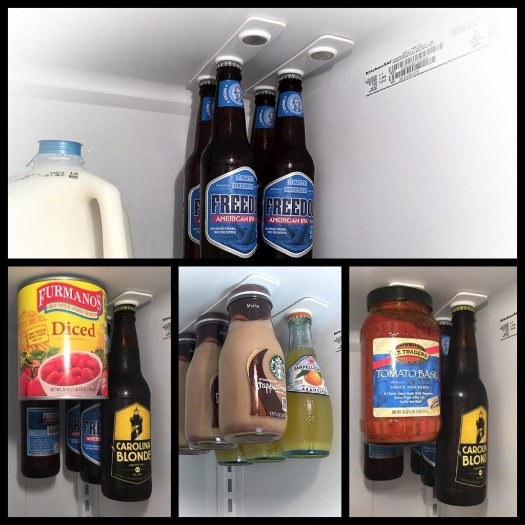 Magnetic Bottle Hanger (2 Strips, Holds 6 Bottles)