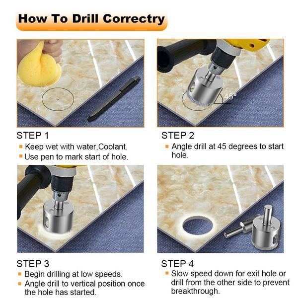 Diamond Drill Bit Set Hole Saw (Set of 15)