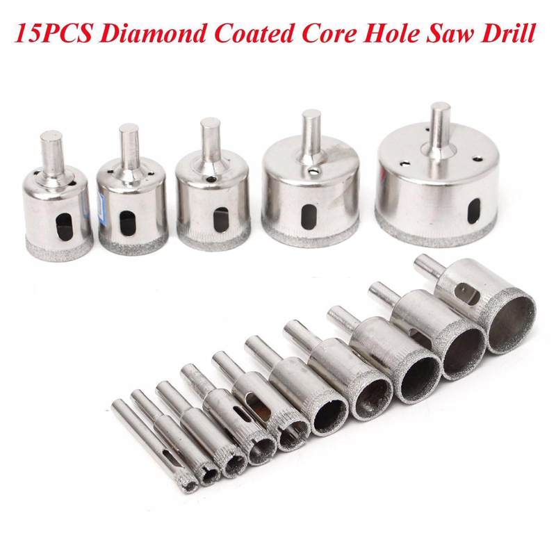 Diamond Drill Bit Set Hole Saw (Set of 15)