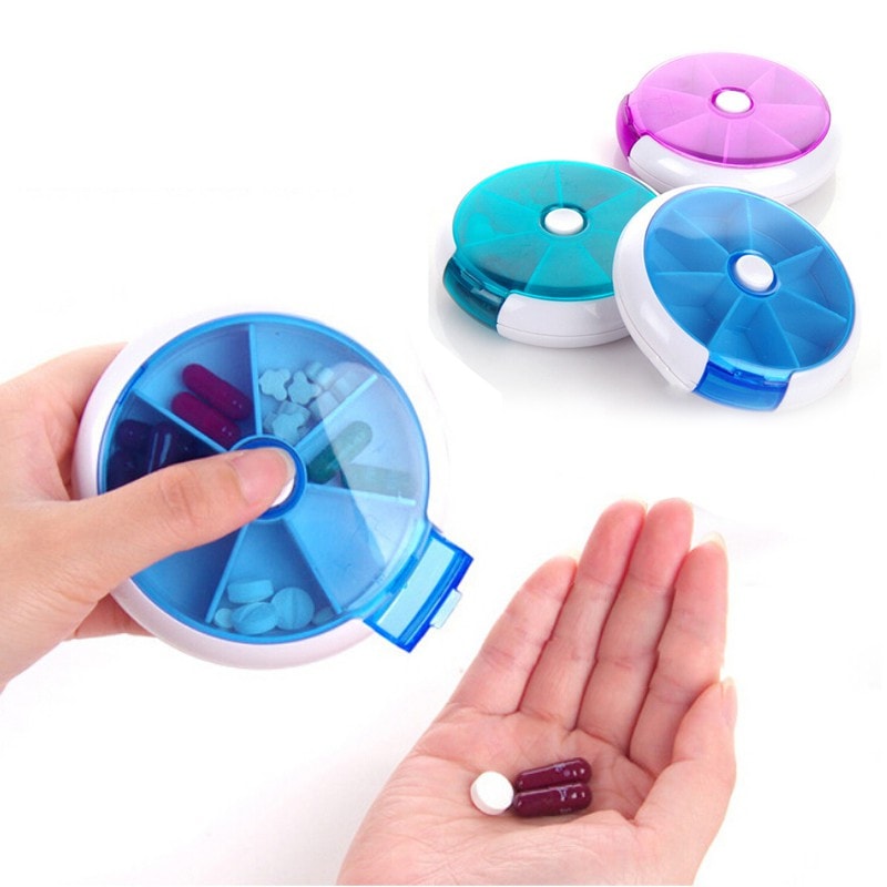 Pill Organizer Round Container Box