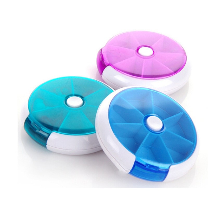 Pill Organizer Round Container Box