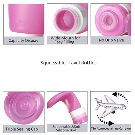 Silicone Bottle Reusable Travel Containers (Set of 3)