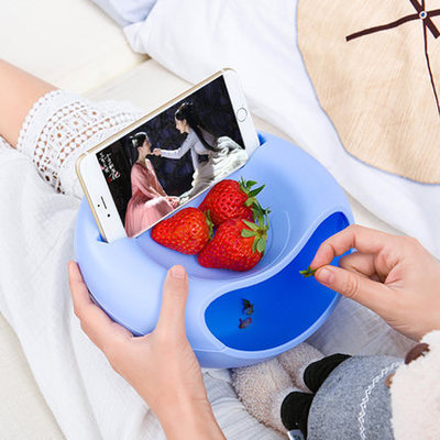 Double Layer Snack Bowl with Phone Holder