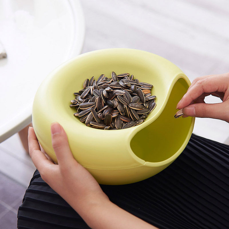 Double Layer Snack Bowl with Phone Holder