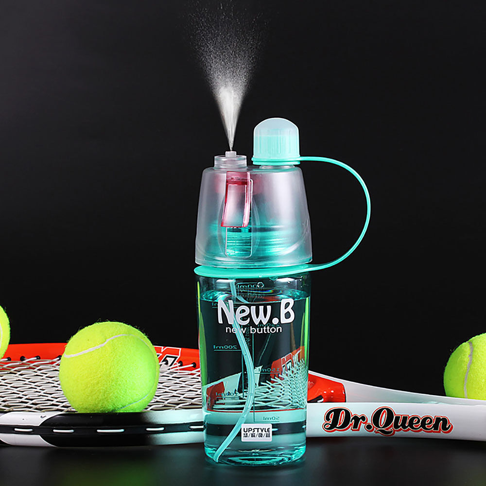 Sports Drinking Spraying Mist Water Bottle 2in1