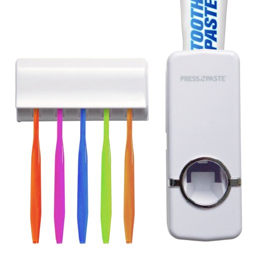 Automatic Toothpaste Dispenser with Toothbrush Holder