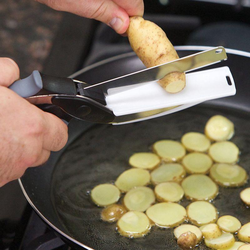 Clever Cutter Knife and Cutting Board Scissors 2in1