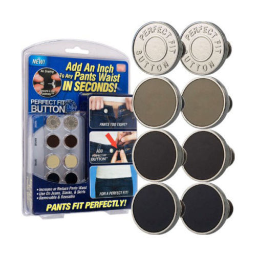 No Sew Jeans Button Extender and Replacement (Set of 8)
