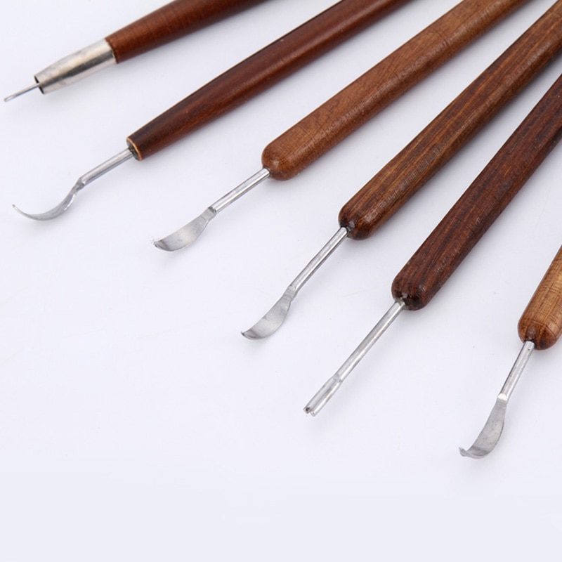 Wooden Polymer Clay Sculpting Tools (6pcs)