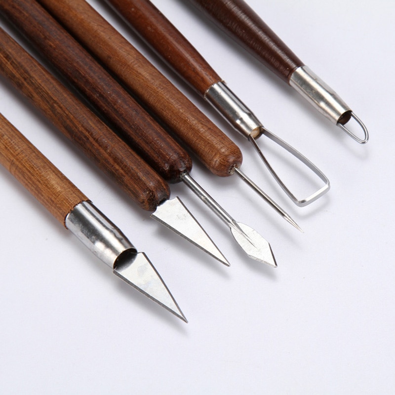 Wooden Polymer Clay Sculpting Tools (6pcs)