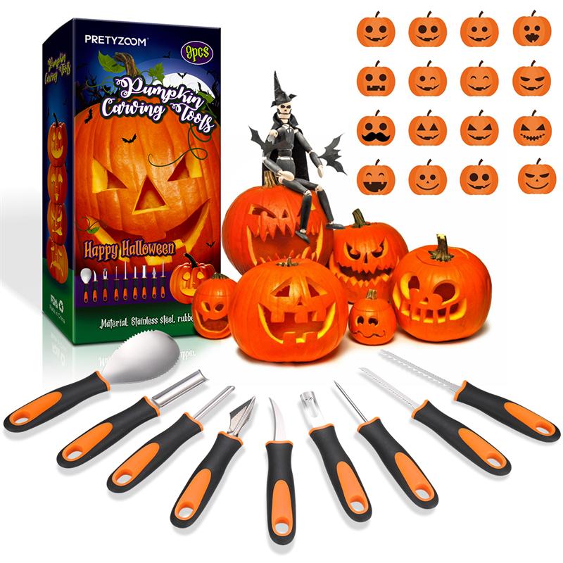Stainless Pumpkin Carving Set (9pcs)