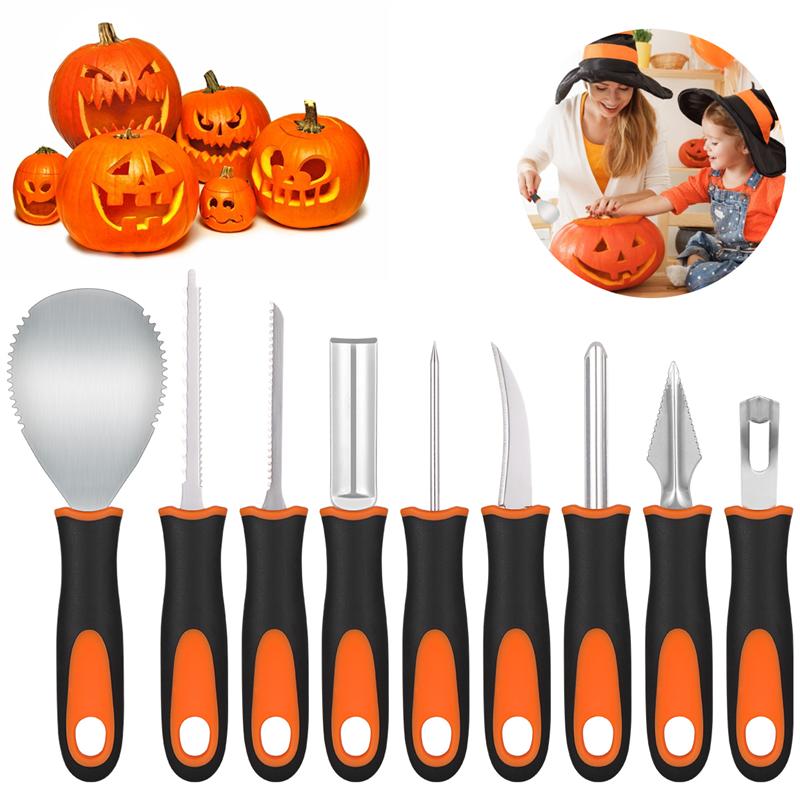 Stainless Pumpkin Carving Set (9pcs)