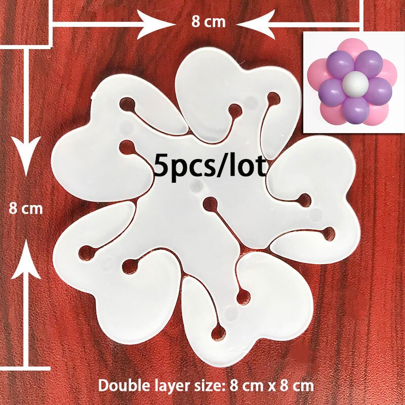 Plastic Flower Balloon Clips (5pcs)