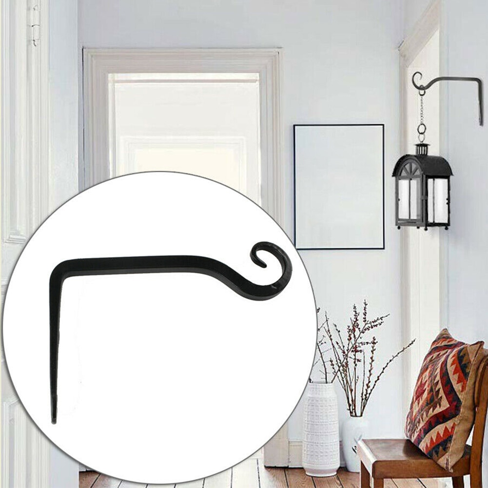 Wall Mounted Lantern Hook Iron Bracket (2 pcs)