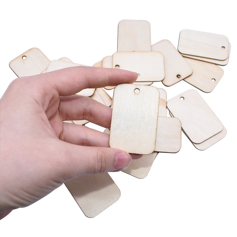Wooden Tags Blank Labels (50pcs)