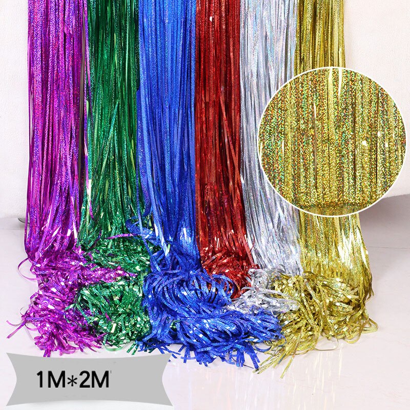 Foil Fringe Curtain Party Wall Decor