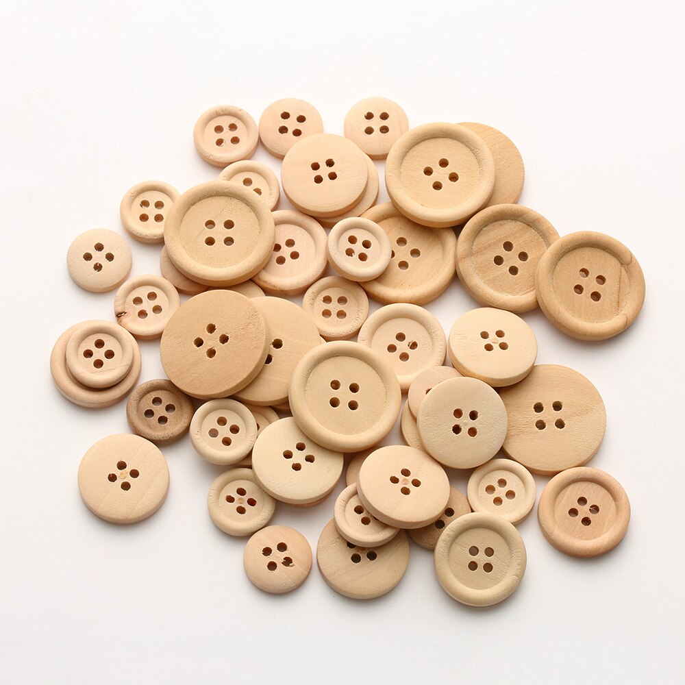 Wooden Buttons Sewing Supplies (50pcs)