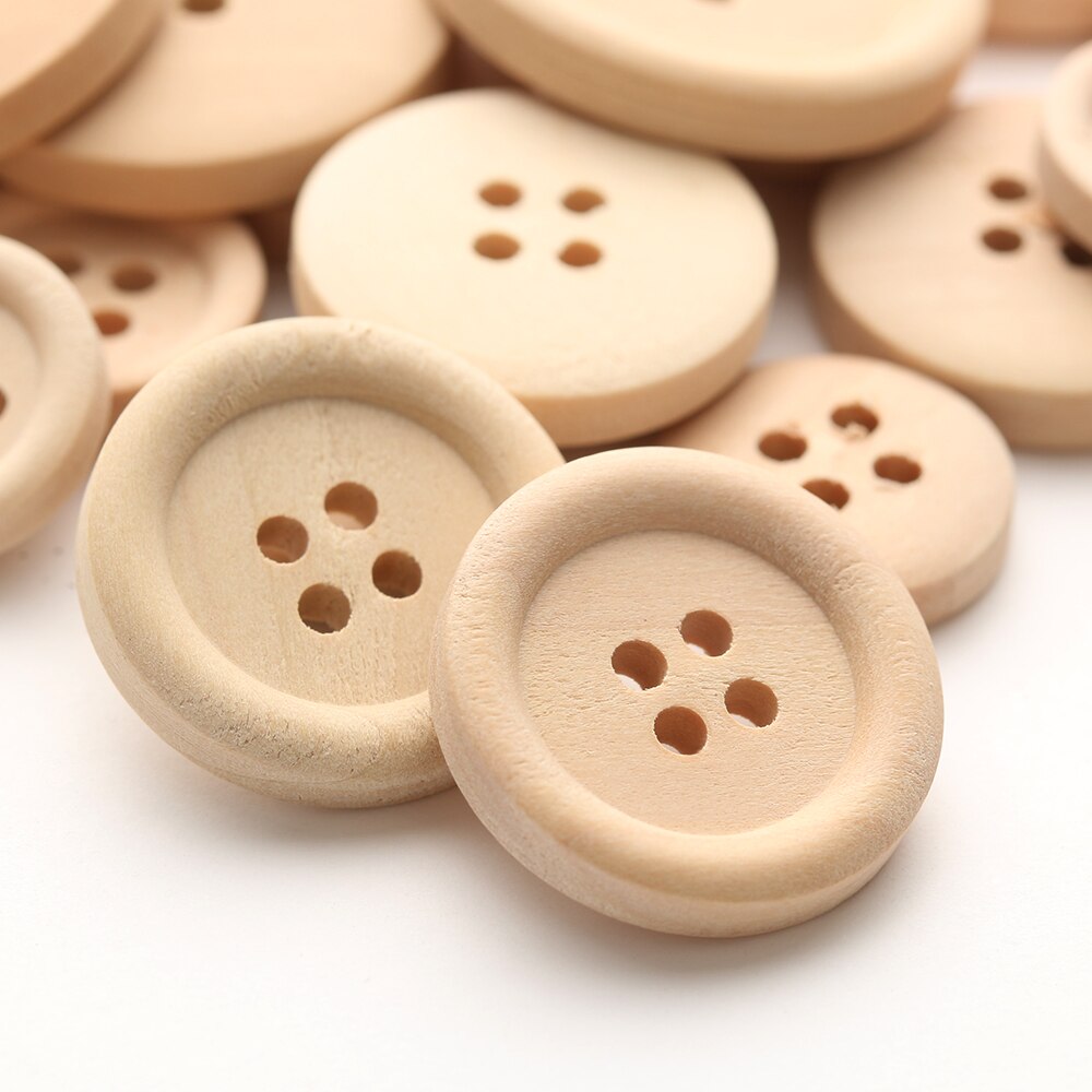 Wooden Buttons Sewing Supplies (50pcs)