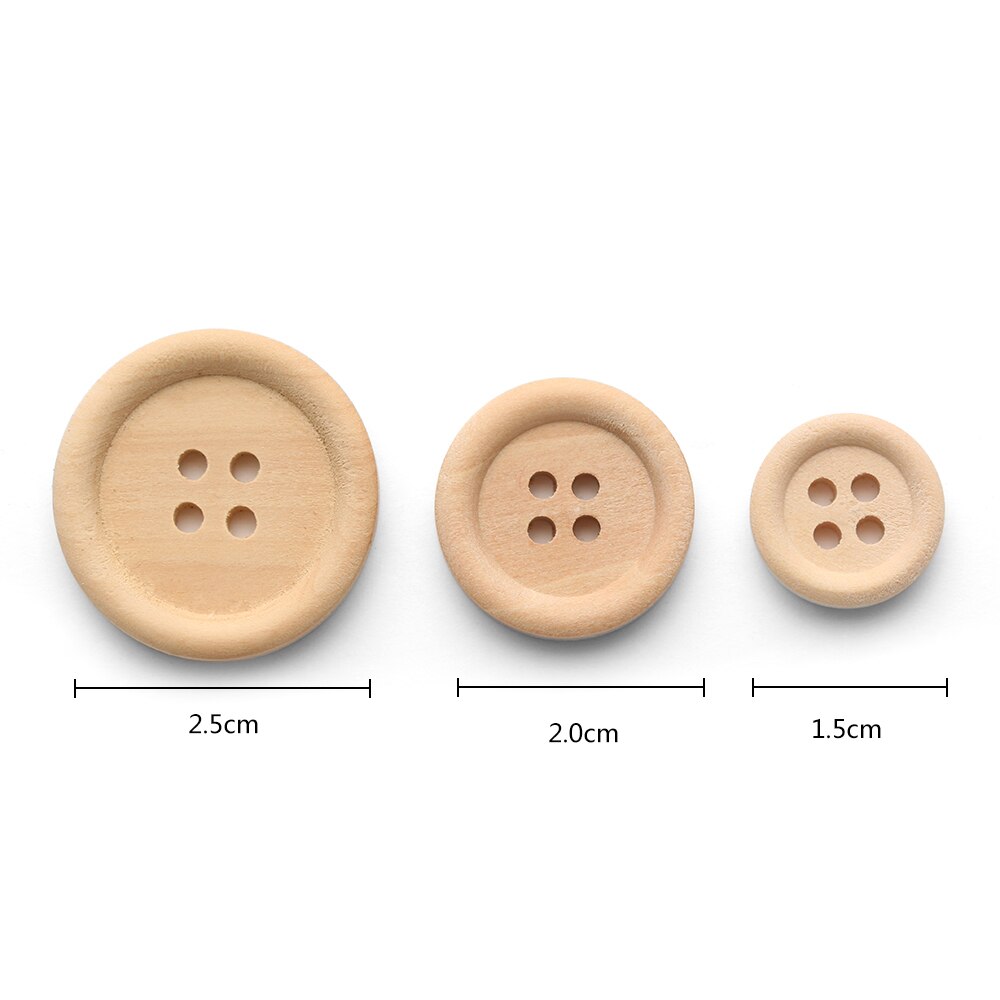 Wooden Buttons Sewing Supplies (50pcs)