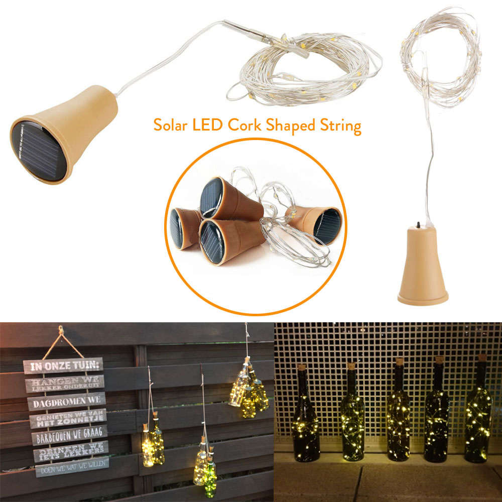 Cork Bottle Light Solar LED Decor