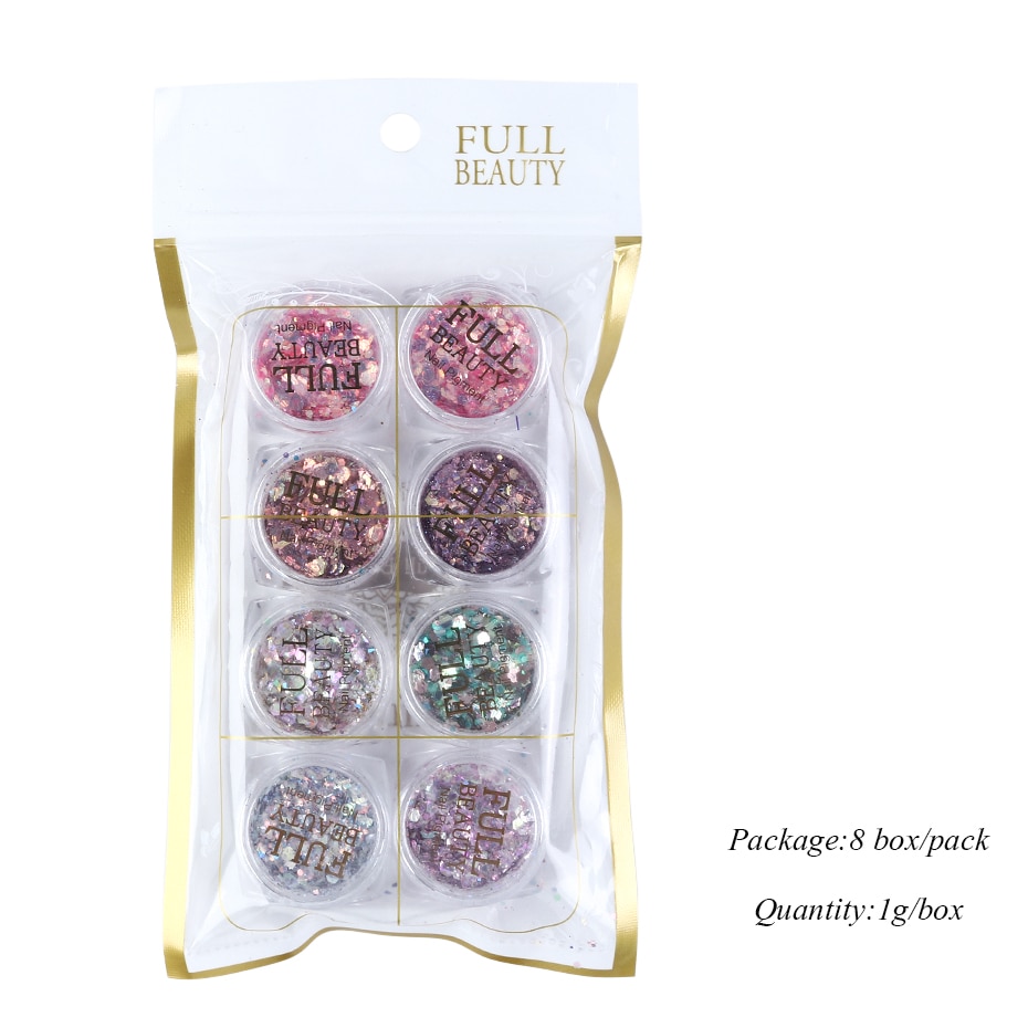 Glitter Powder Nail Decoration 8box/set