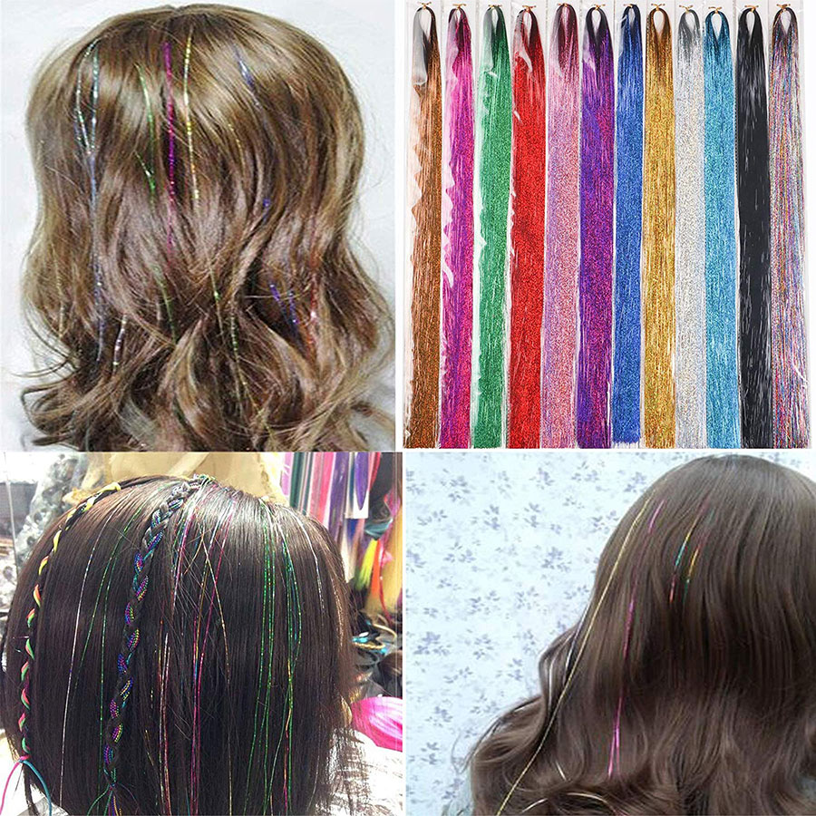 Glitter Hair Extensions Colorful Hair Accessory