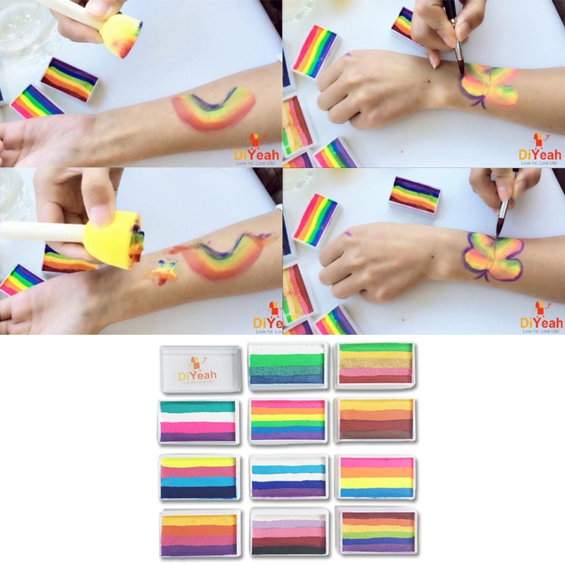 Rainbow Face Paint Washable Body Art